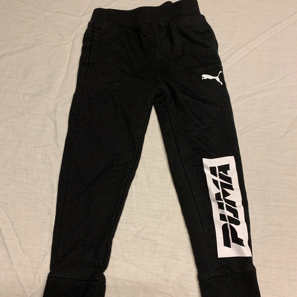 Size small (little boy) black  puma joggers